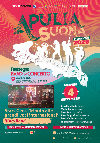 Stars Gees  Tributo alle grandi voci internazionali: gran finale sotto le stelle con la musica che ha fatto la storia