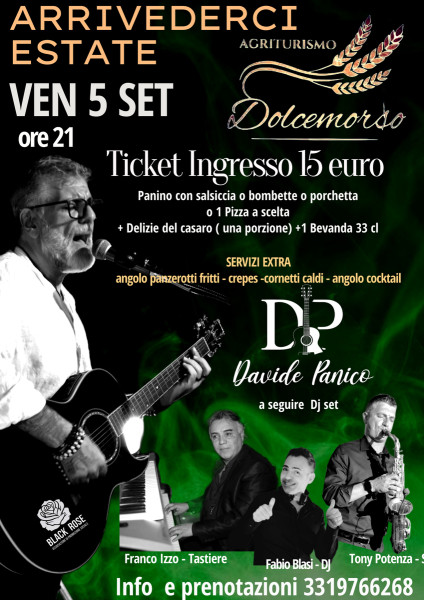 Arrivederci Estate - serata musicale con Davide Panico e DJ set