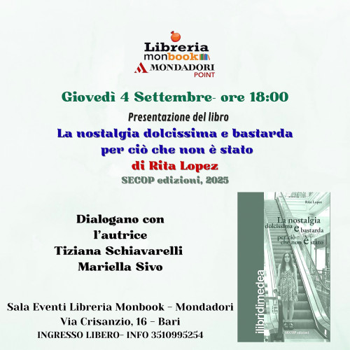 Rita Lopez presenta alla Monbook di Bari il suo nuovo libro di racconti