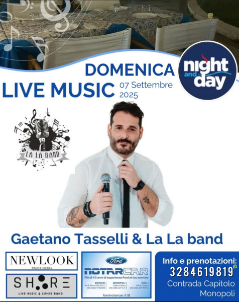Gaetano Tasselli & La La band - Musica italiana e divertentismo live at Night and Day