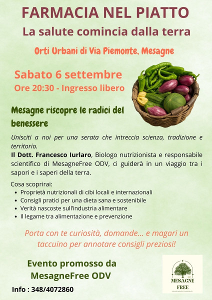 "Farmacia nel piatto  La salute comincia dalla terra