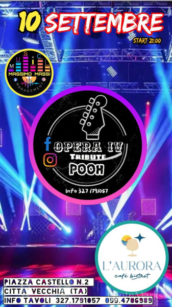 Grande concerto Tribute Band pooh a l'aurora