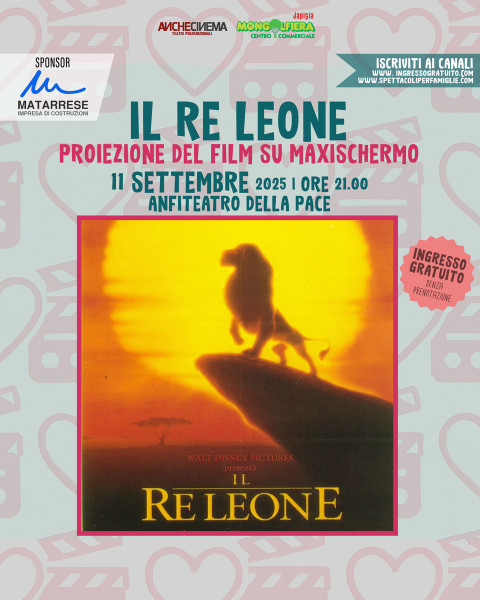 Il Re Leone su maxischermo