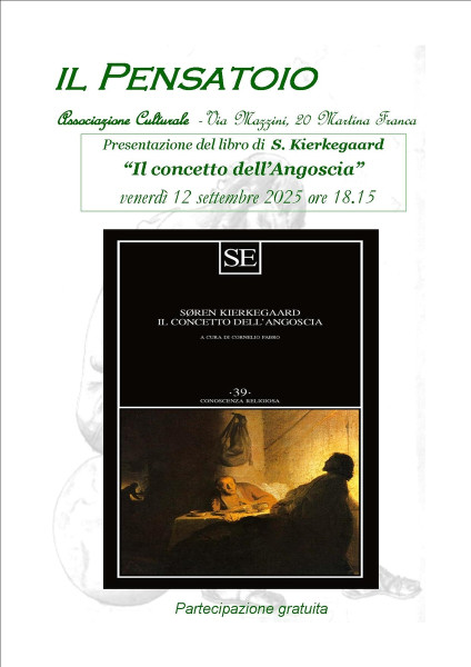 Presentazione del libro "Il concetto dell'Angoscia" di S. Kierkegaard