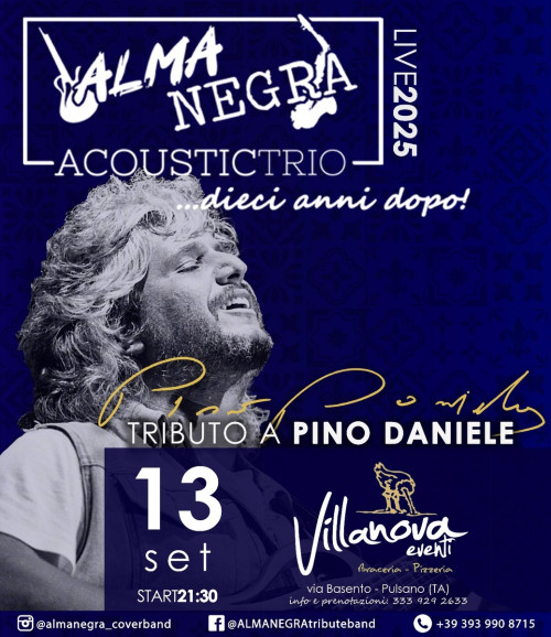 ALMANEGRA Pino Daniele Tribute Band al VILLANOVA EVENTI