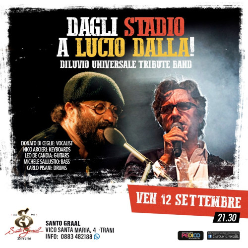 Dagli Stadio a Lucio Dalla! Diluvio Universale tribute band live a Trani