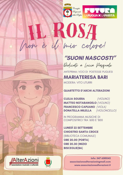 "Il Rosa non è il mio colore": musica e poesia per la parità con AlterAzioni