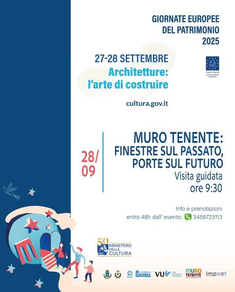 Giornate Europee del Patrimonio al Parco Archeologico di Muro Tenente