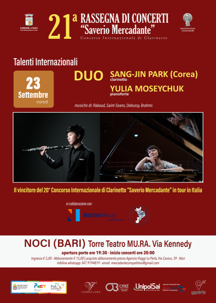 Talenti Internazionali - Duo Sang-Jin Park, cl. - Yulia Moseychuk, pf.