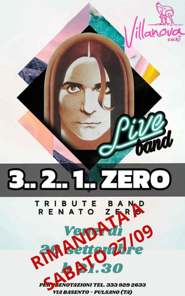 3 2 1...ZERO! TRIBUTE BAND RENATO ZERO - Cena spettacolo