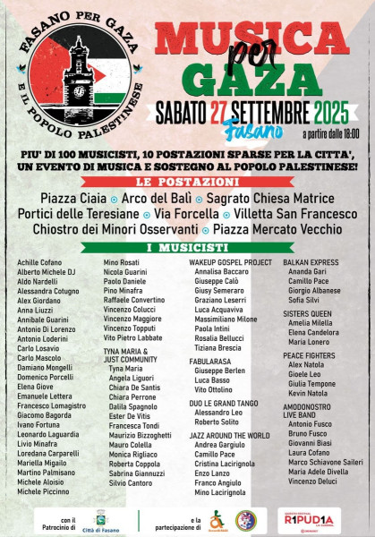 FASANO SUONA PER GAZA