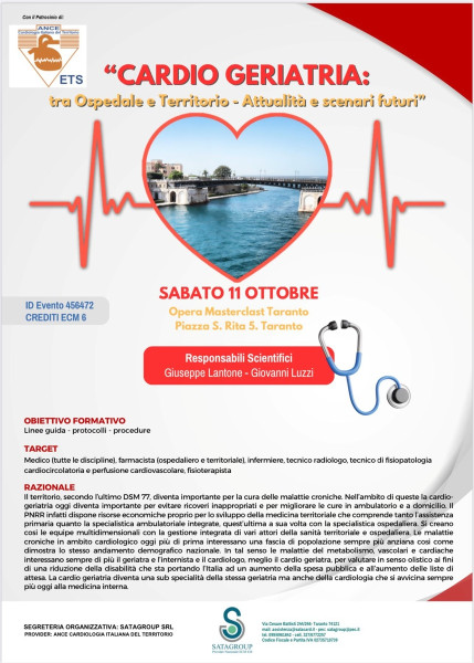 Cardio Geriatria: Tra Ospedale e Territorio- Attualità e Scenari Futuri