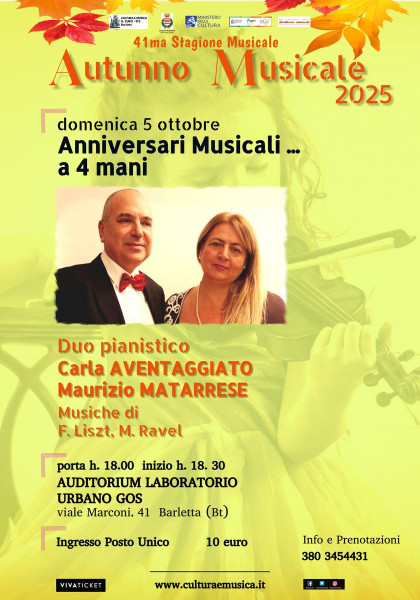 Raffinatezza, sinergia e passione: il Duo Aventaggiato Matarrese incanta "Autunno Musicale 2025"