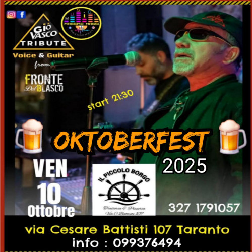 OKTOBERFEST 2025 CON VASCO ROSSI TRIBUTE FRONTE DEL BLASCO DA IL PICCOLO BORGO DI MURIANNI