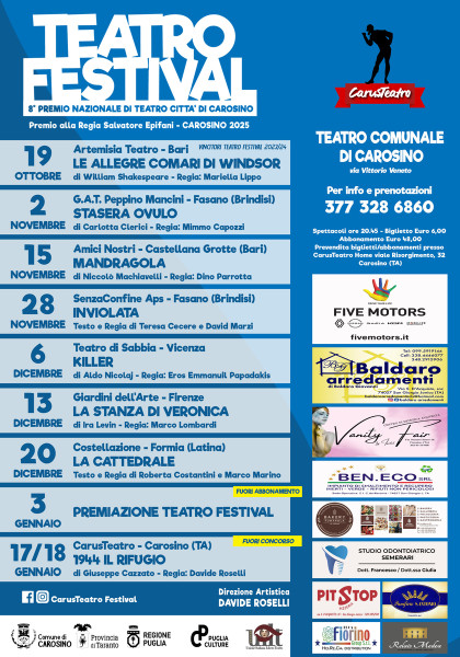 TEATRO FESTIVAL - 8° Premio Nazionale di Teatro Città di Carosino - Premio alla Regia Salvatore Epifani