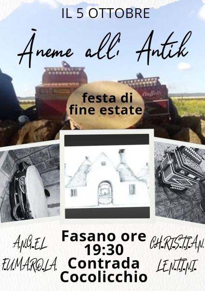 Festa di fine estate e musica popolare col duo "Aneme all'antik"