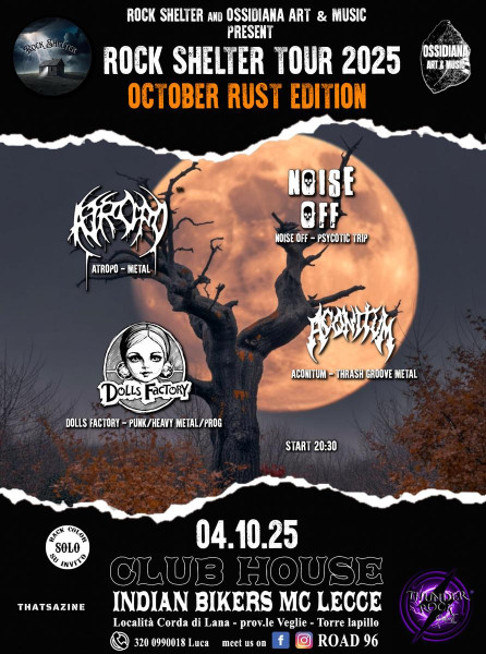 ROCK SHELTER TOUR 2025 - OCTOBER RUST EDITION presso il ROAD96