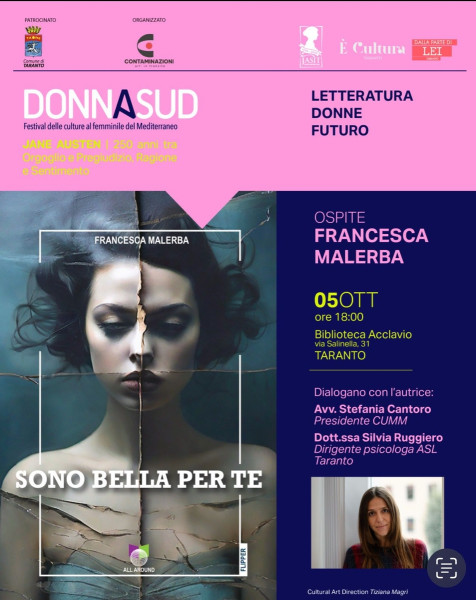 Donna a Sud presenta Sono bella per te di Francesca Malerba