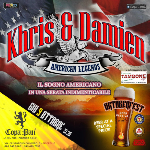 OKTOBERFEST -Khris & Damien American Legends live a Bisceglie