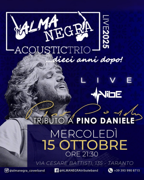 ALMANEGRA Pino Daniele Tribute Band al VIBE Burger Drink & More