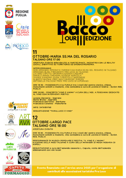 Bacco Tour 2025 III edizione
