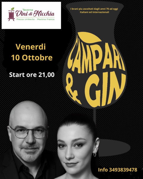 Campari&Gin, musica live in vineria