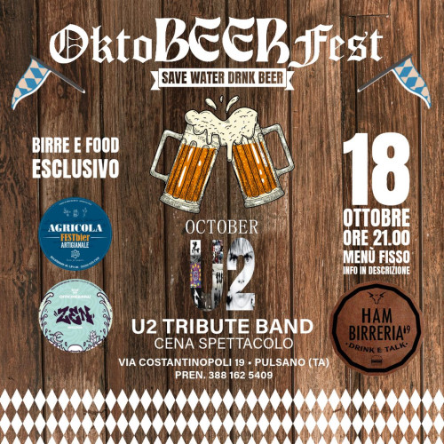 OKTOBERFEST HAMBIRRERIA 19 OCTOBER TRIBUTE BAND U2