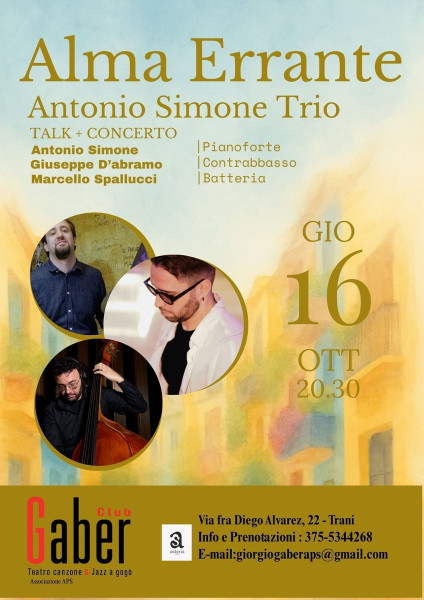 Antonio Simone Trio in concerto con "Alma Errante"