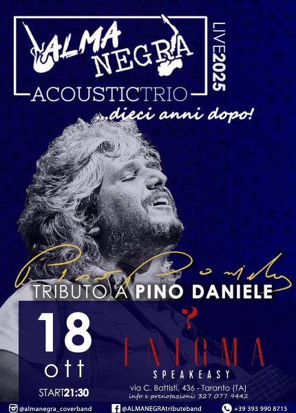 ALMANEGRA Pino Daniele Tribute Band all'ENIGMA SPEAKEASY