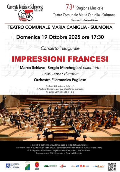 Inaugurazione Stagione Concertistica Camerata Musicale Sulmonese