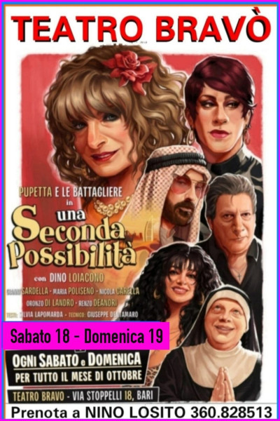 Continuano con GRAN SUCCESSO le repliche della comicissima commedia di Pupetta e le Battagliere  al TEATRO BRAVO' -  Sabato 18 e Domenica 19 Ottobre.
