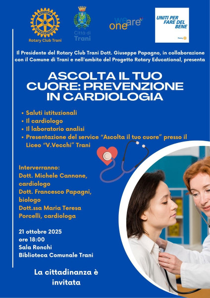 Incontro tematico su ASCOLTA IL TUO CUORE: PREVENZIONE IN CARDIOLOGIA