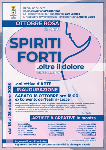 "SPIRITI FORTI -  Oltre il dolore".  Collettiva d’Arte & Creatività