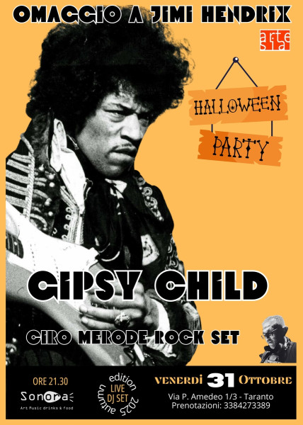 Halloween Party con Gipsy Child (omaggio a Jimi Hendrix) + Ciro Merode (rock dj set)