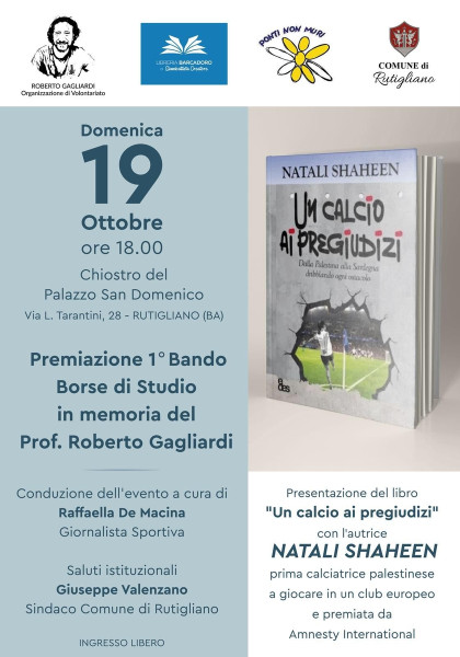 Incontro con la calciatrice palestinese NATALI SHAHEEN e premiazione Bando Borse di Studio Prof. Roberto Gagliardi