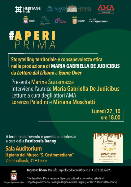 AperiPrima  Storytelling territoriale e consapevolezza etica nella produzione di Maria Gabriella De Judicibus  Da Lettere dal Libano a Game Over