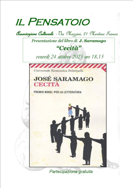 Presentazione del libro "CECITA'" di J. Saramago