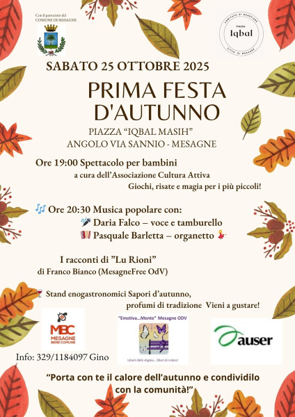 PRIMA FESTA D'AUTUNNO in piazza Iqbal