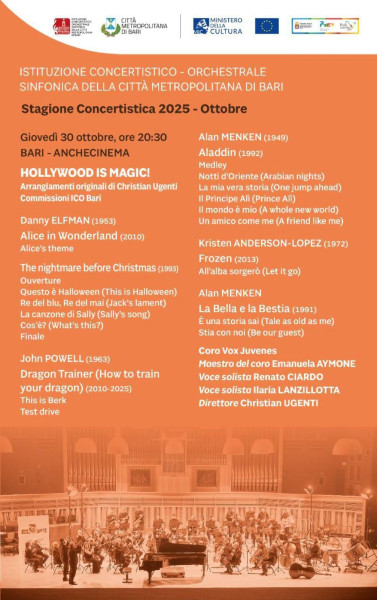Hollywood is Magic! - concerto dell'Orchestra Sinfonica della Città metropolitana di Bari