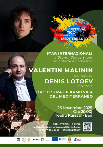 I GRANDI CONCERTI: Valentin Malinin, pianoforte, Denis Lotoev, direttore