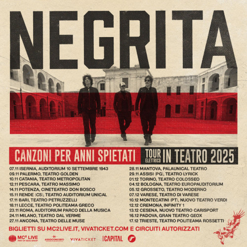 NEGRITA in Canzoni per Anni Spietati Tour In Teatro 2025