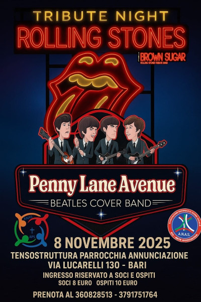 Per la Rassegna: COVER DI STELLE  l'A.P.S AnnunciAzione comunica il quarto appuntamento della stagione Socio-Culturale   Sabato 8 Novembre alle ore 21:00    UN EVENTO SPECIALE   2 cocerti in un unica sera presso la TENSOSTRUTTURA della  Parrocchia