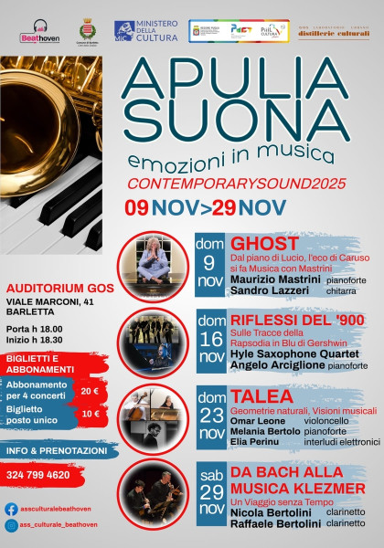 Rassegna "Apulia Suona - Emozioni in Musica" | ContemporarySound2025 a cura di Beathoven APS