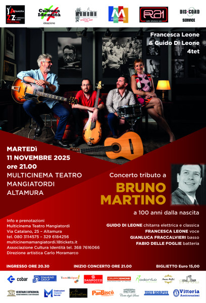 Altamura Jazz Festival 7^ edizione - Concerto tributo a Bruno Martino a 100 anni dalla nascita