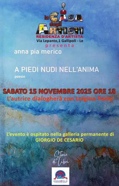 RACCOLTA DI POESIE  A PIEDI NUDI NELL’ANIMA DI ANNA PIA MERICO