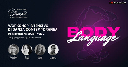 Torna Body Language, il workshop intensivo di danza contemporanea