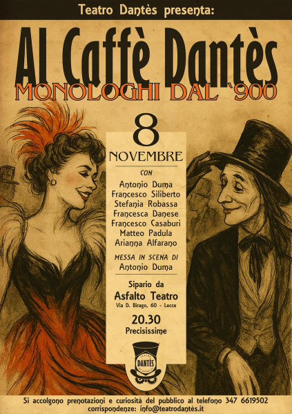 Al Caffè Dantès  Monologhi dal ’900