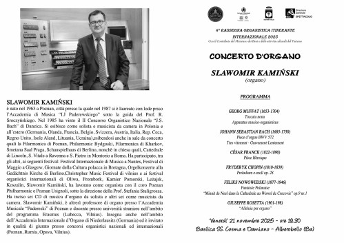 Concerto d'organo Slawomir Kaminski(Polonia)