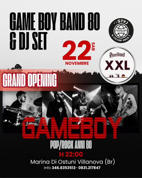 GAME BOY (Pop Rock Anni ’80) + DJ SET
