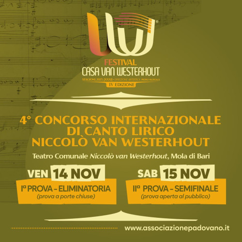 4° CONCORSO INTERNAZIONALE DI CANTO LIRICO NICCOLÒ VAN WESTERHOUT